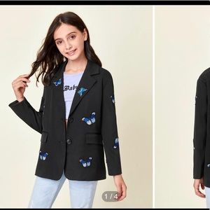 Blazer with butterfly sewings. Kids size 10Y